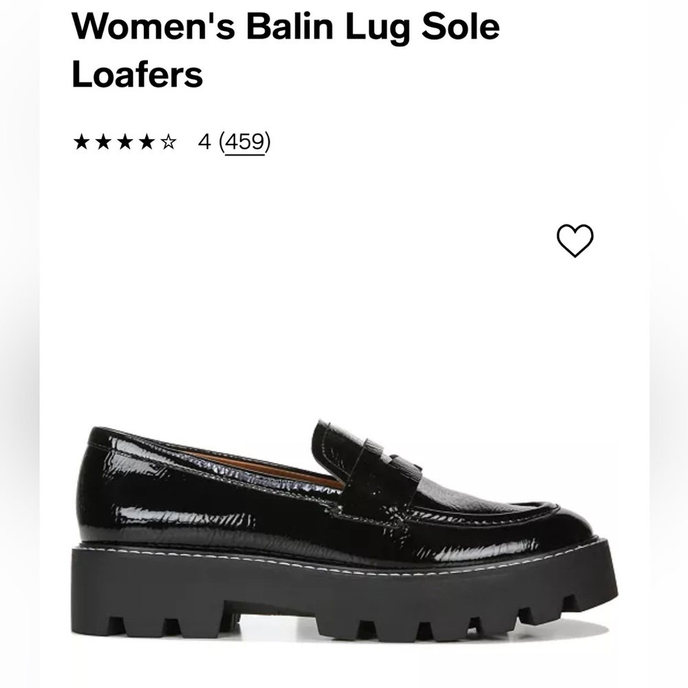 Franco Sarto Faux Patent Black Balin Lig Sole Loafers